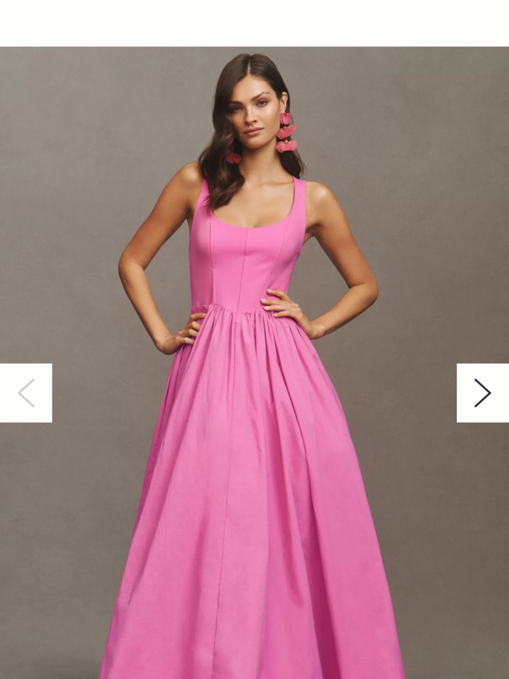 Anthropologie BHLDN Jemma Scoop-Neck Corset Fit & Flare Maxi Dress